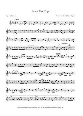 Free love on top by Beyoncé sheet music | Download PDF or print on  Musescore.com
