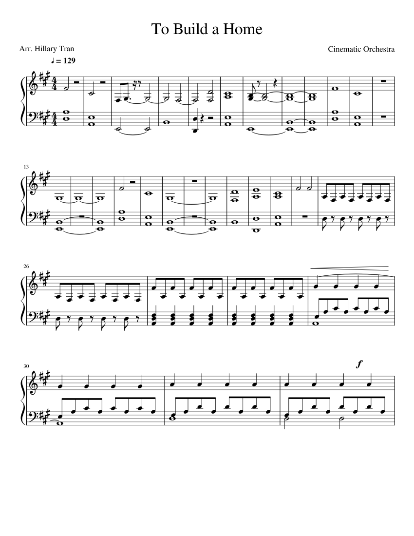 To Build a Home Sheet music for Piano (Solo) | Musescore.com