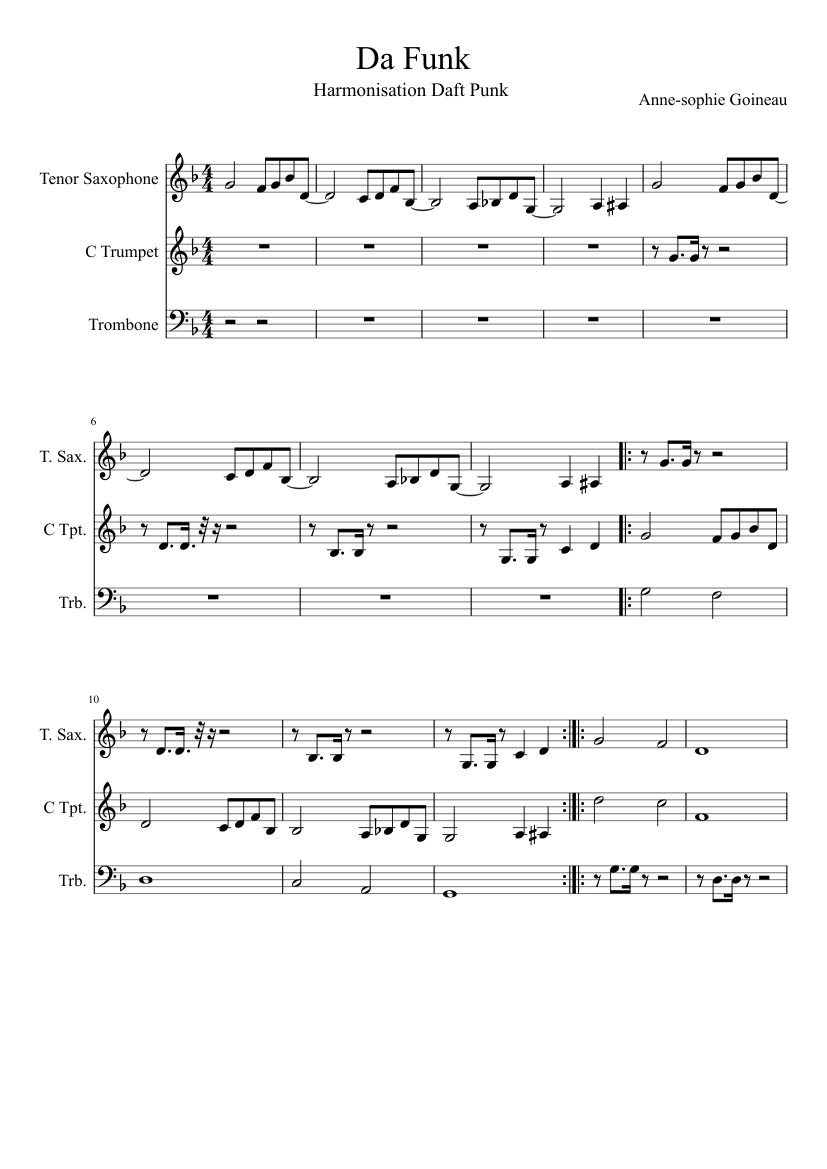 Da funk Sheet music for Trombone, Trumpet other (Brass Duet) | Musescore.com