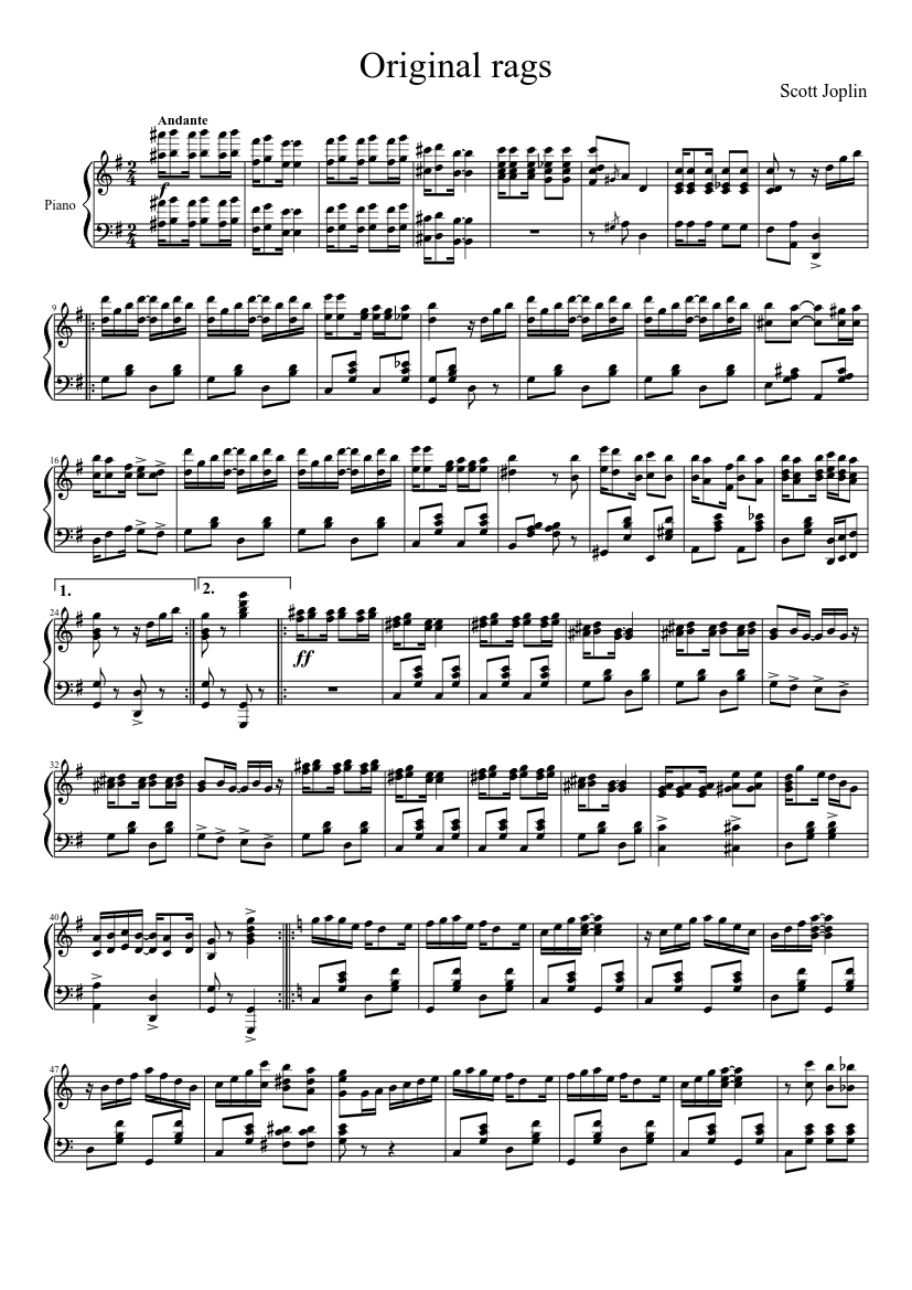 Original rags Sheet music for Piano (Solo) | Musescore.com