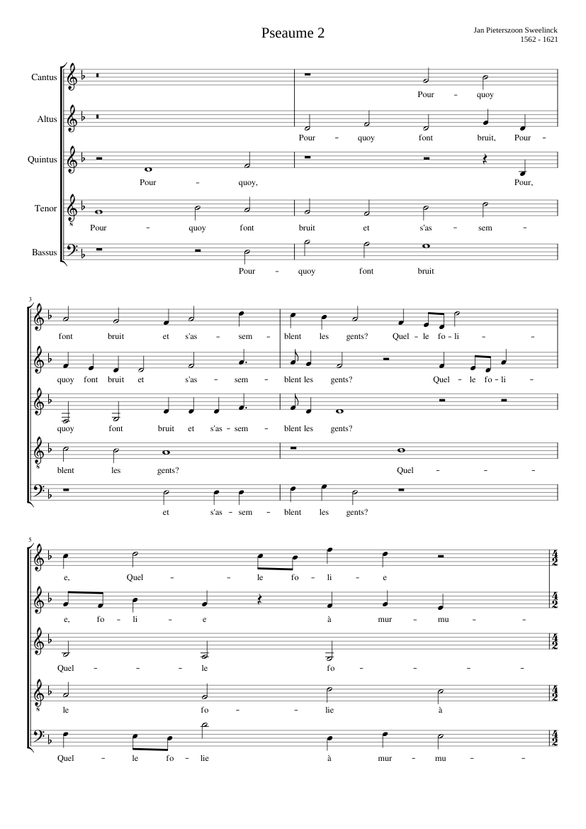 Psalm 2 - Pourquoy font bruit et s'assemblent les gents?