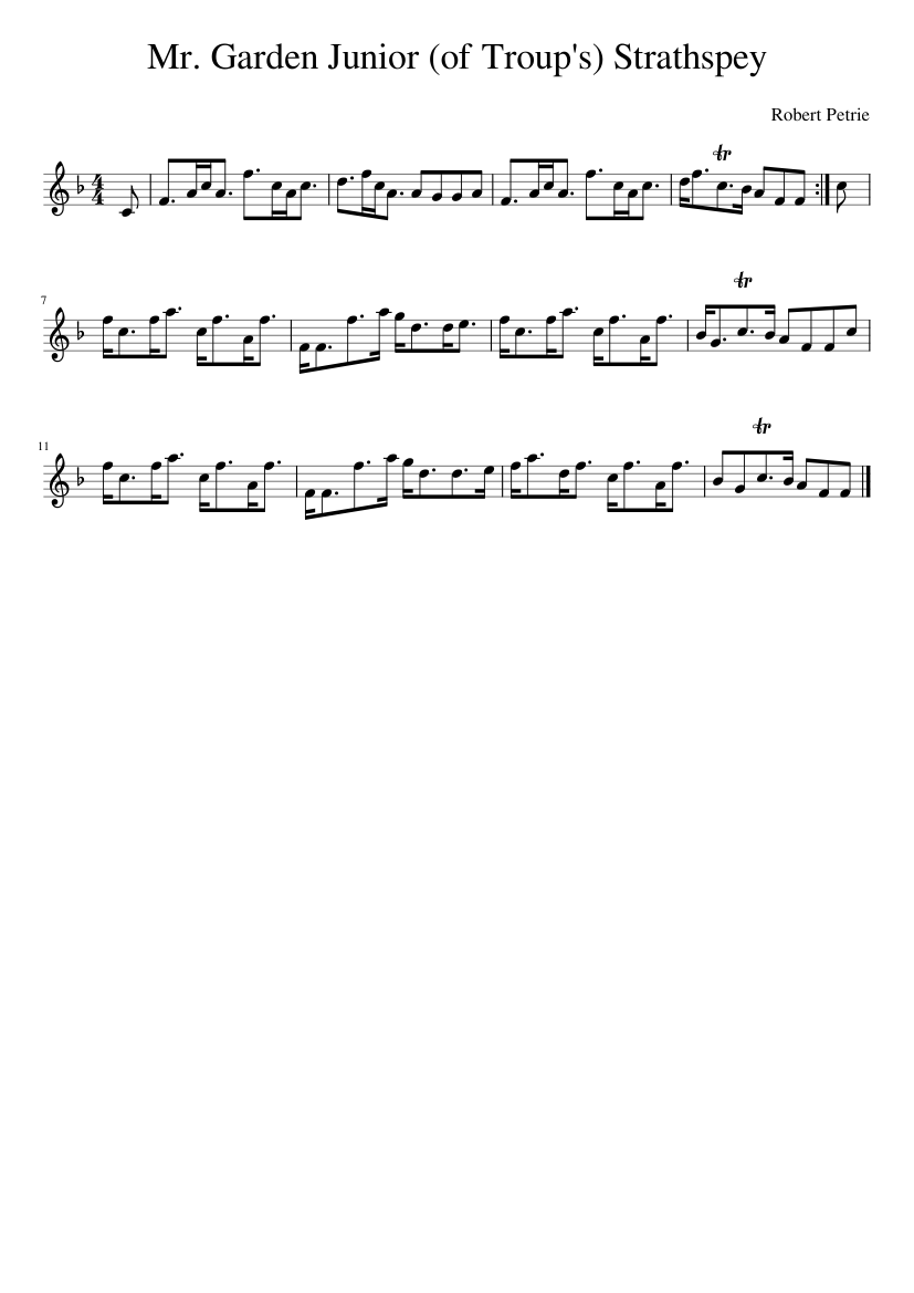 Mr. Garden Junior (of Troup's) Strathspey