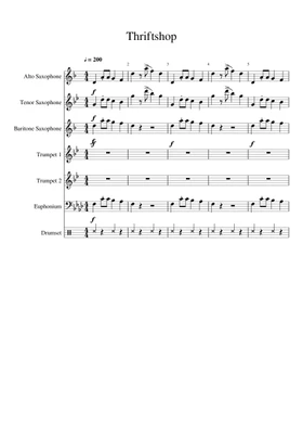 flute sheet music for thrift shop