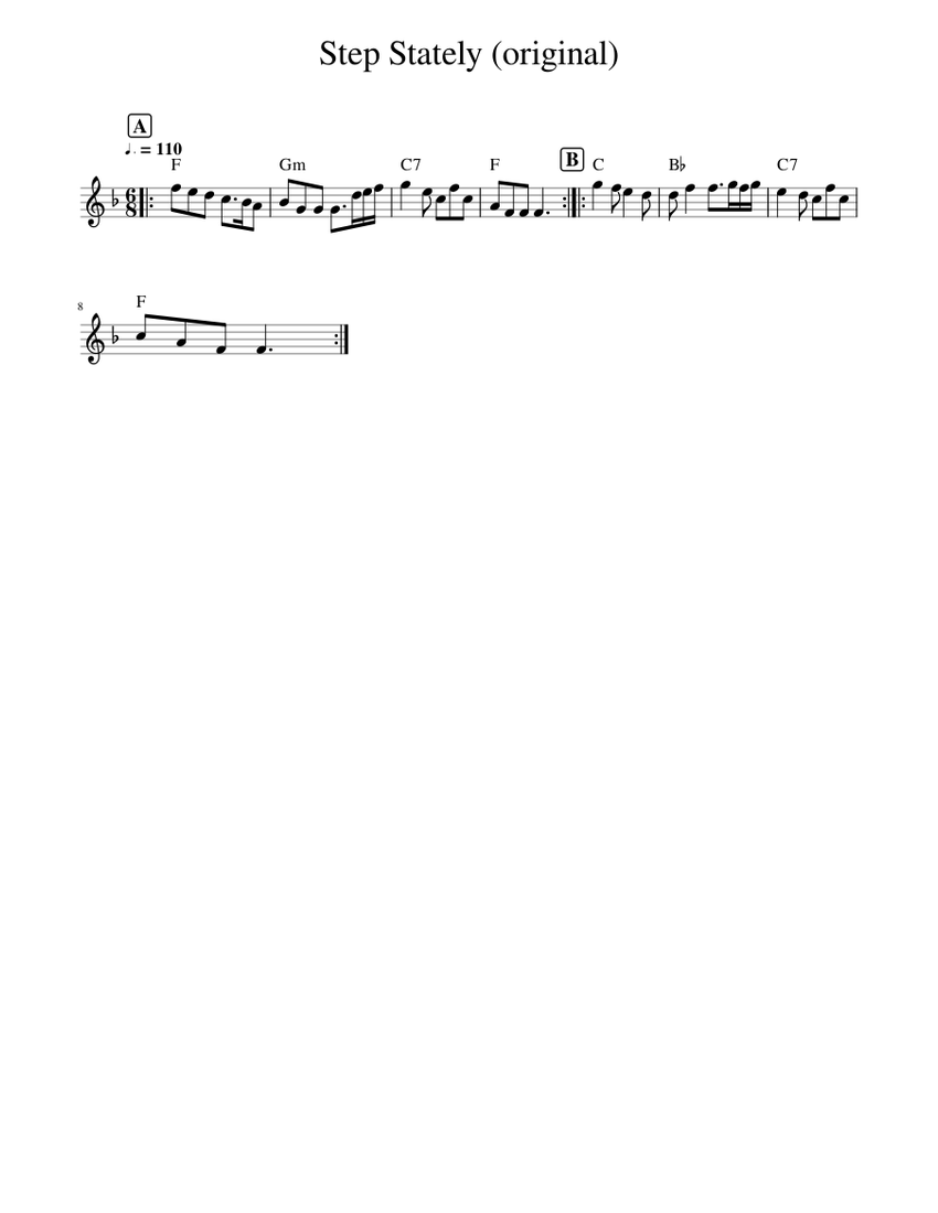 Stately Step Step Stately (original) Sheet music for Piano (Solo) | Musescore.com