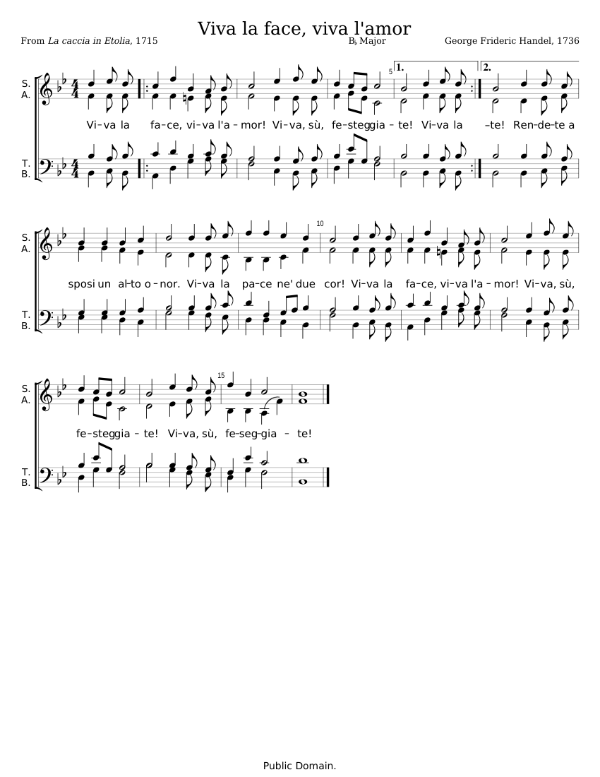 Viva la face - George Frideric Handel