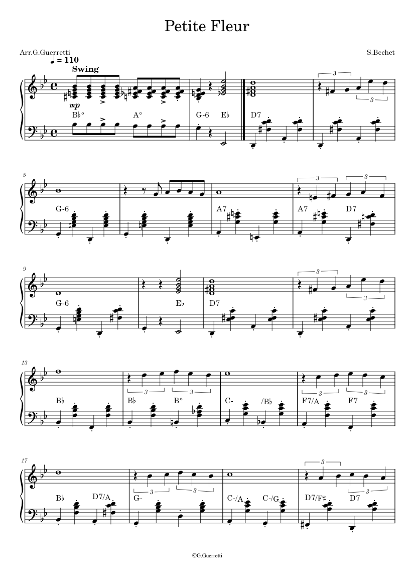 Petite Fleur – Sidney Bechet Sheet music for Piano (Solo) | Musescore.com