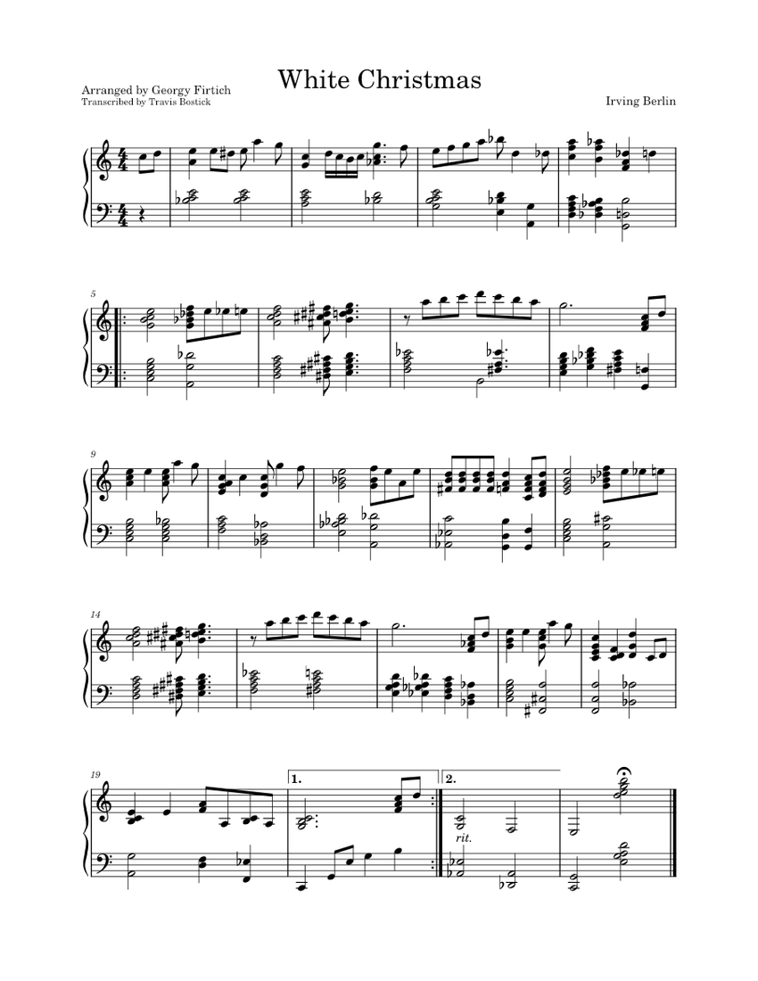 White Christmas (Jazz Cover) Sheet music for Piano (Solo) | Musescore.com