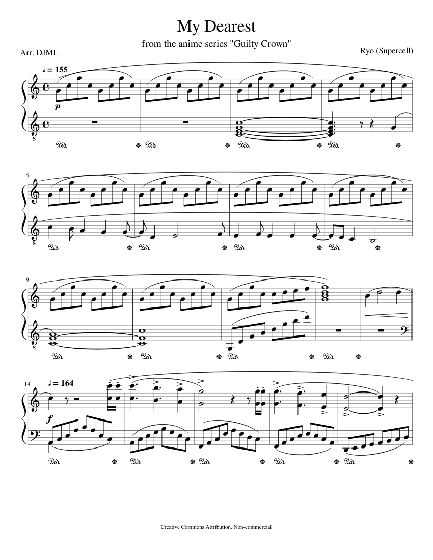 My Dearest Sheet music for Piano (Solo)