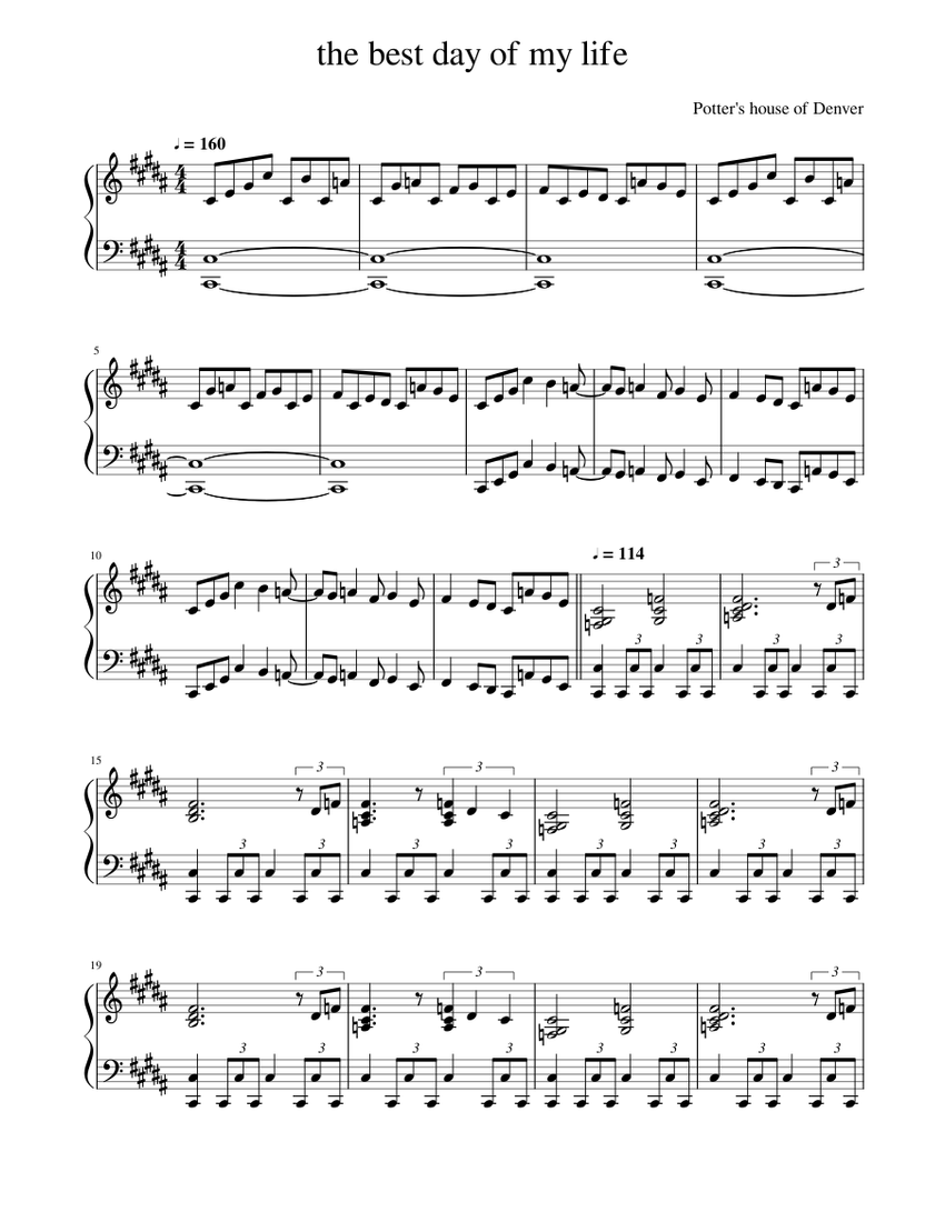 the best day of my life piano Sheet music for Piano (Solo) | Musescore.com