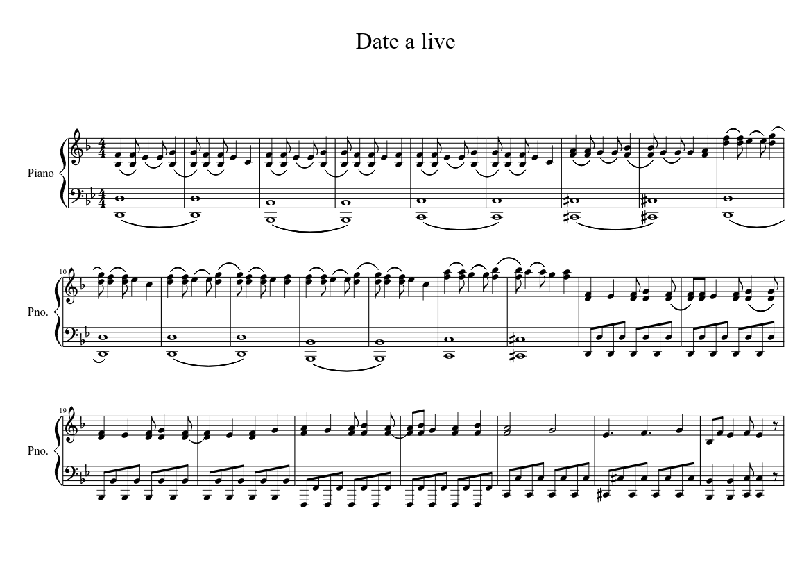 Date a Live Opening 4 Sheet music for Flute (Solo)