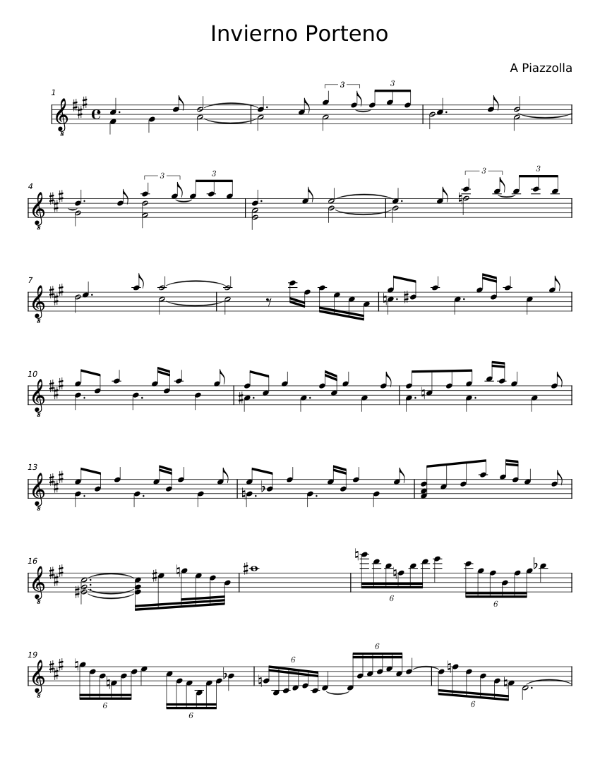 Invierno Porteño - A. Piazzolla - piano tutorial