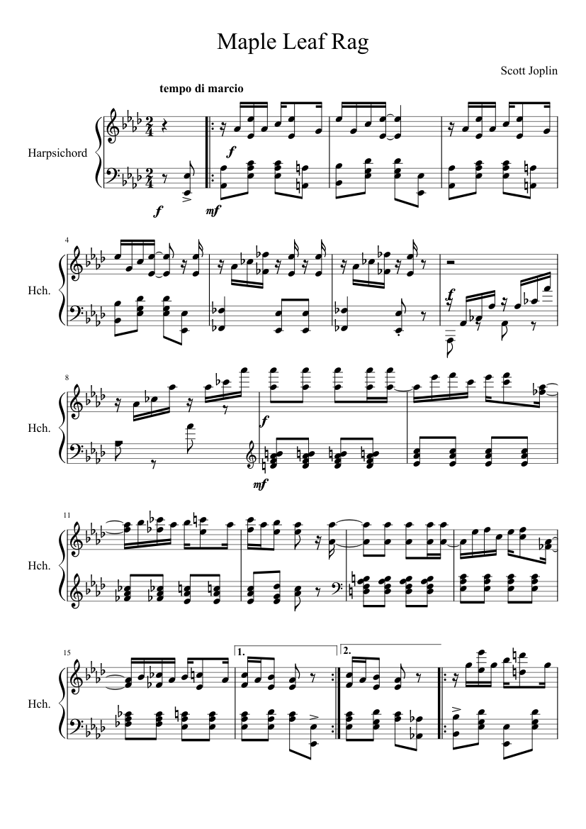Leaf Sheet music for Harpsichord (Solo) | Musescore.com