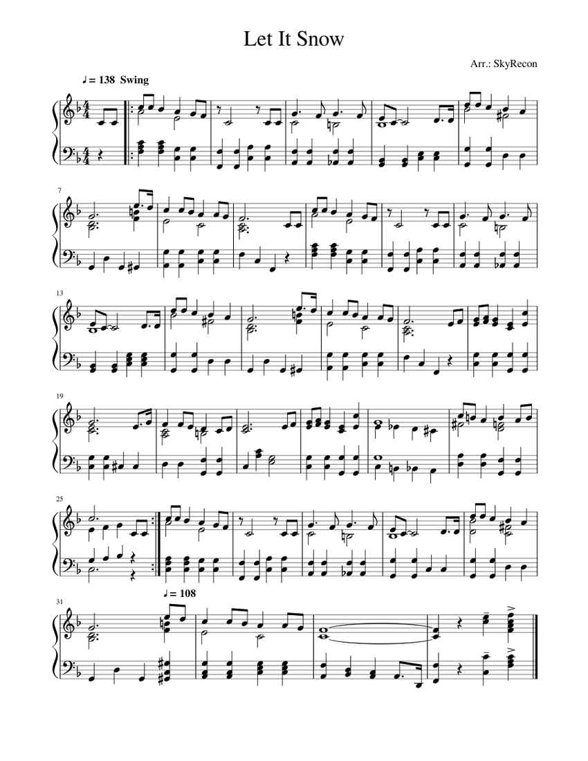 Let it Snow – Jule Styne Sheet music for Piano (Solo) | Musescore.com