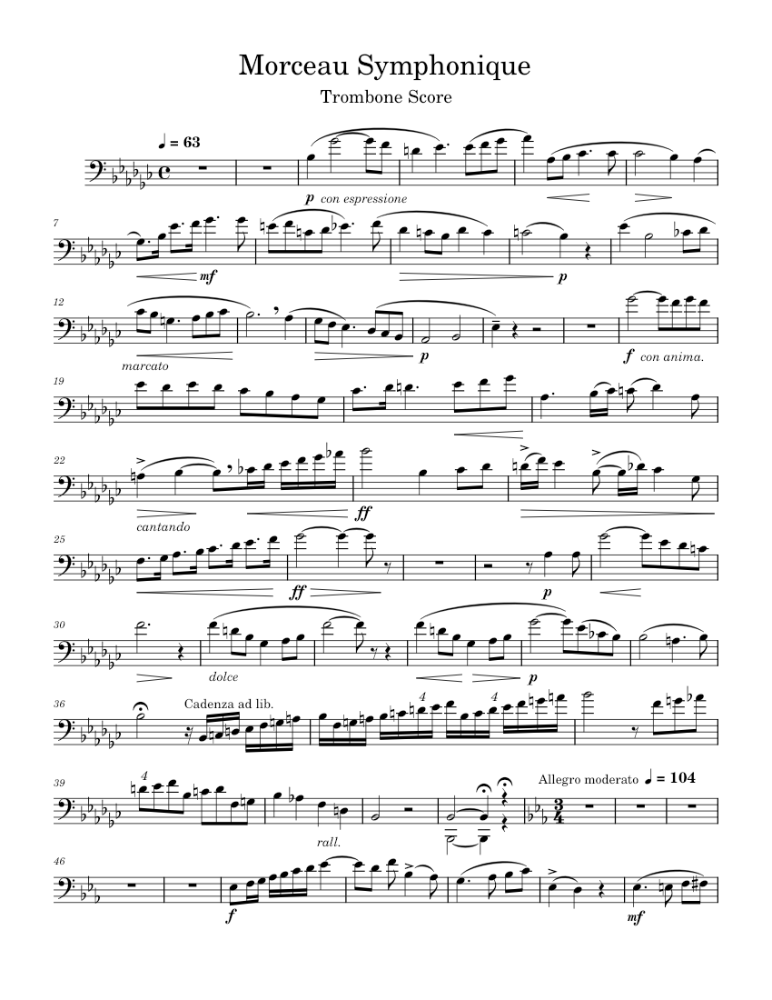Morceau symphonique, Op.88 Alexandre Guilmant Morceau Symphonique