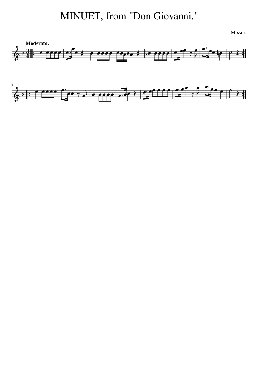 MINUET from Don Giovanni.