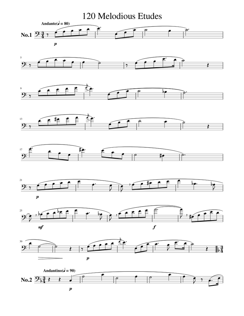 Melodious Etudes Sheet music for Tuba (Solo) | Musescore.com
