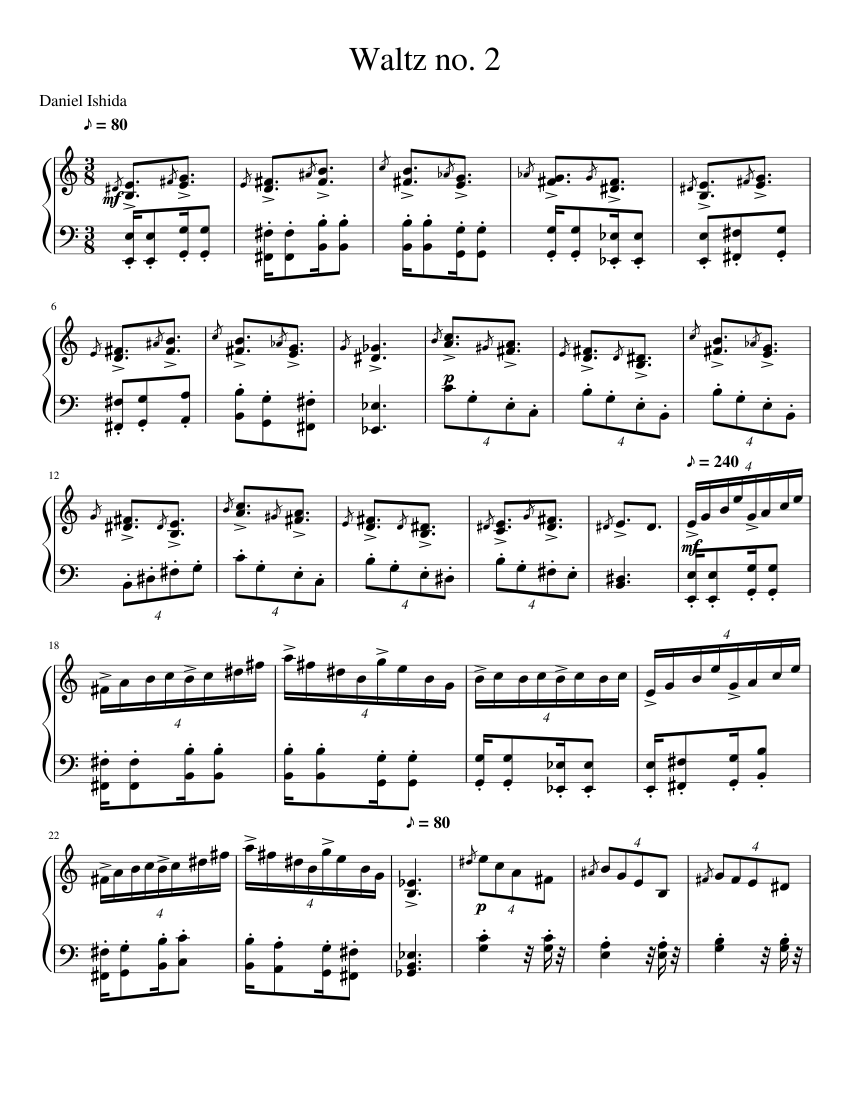 Waltz no 2 Sheet music for Piano (Solo) | Musescore.com
