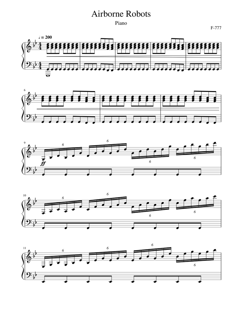 Airborne Robots piano tutorial