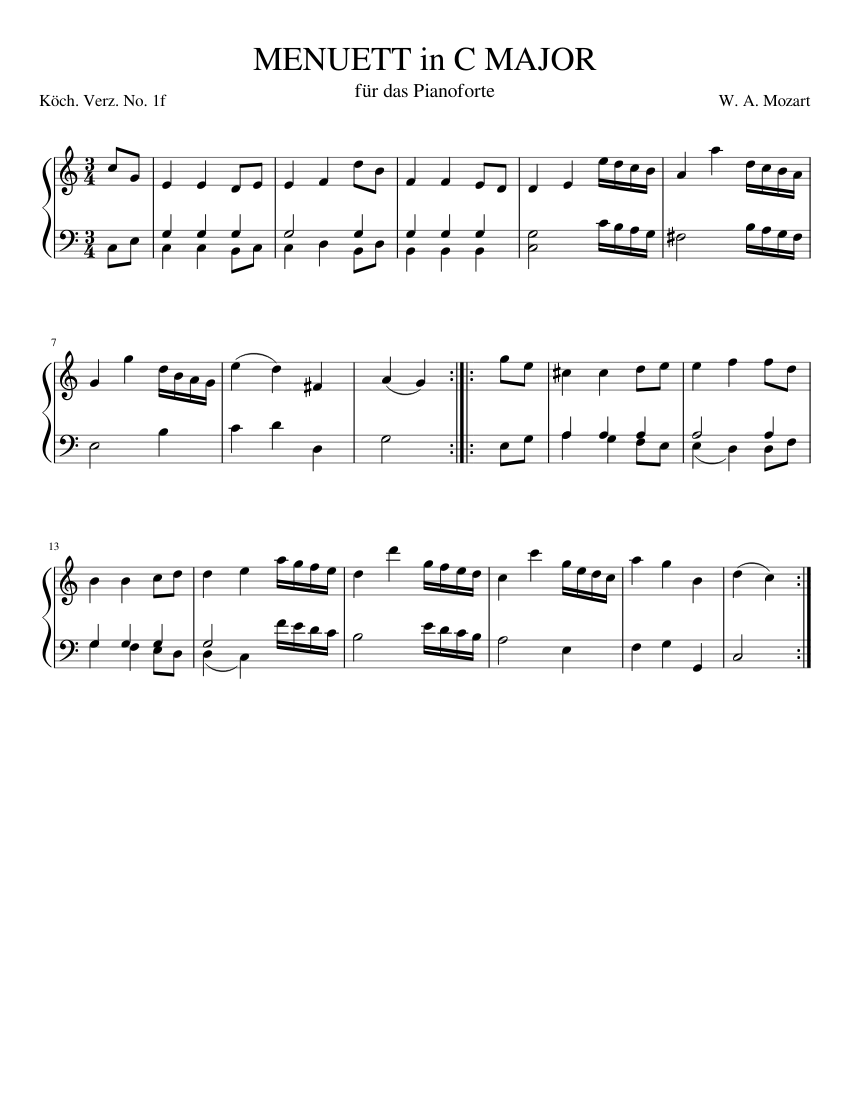 Minuet in C major K.1f