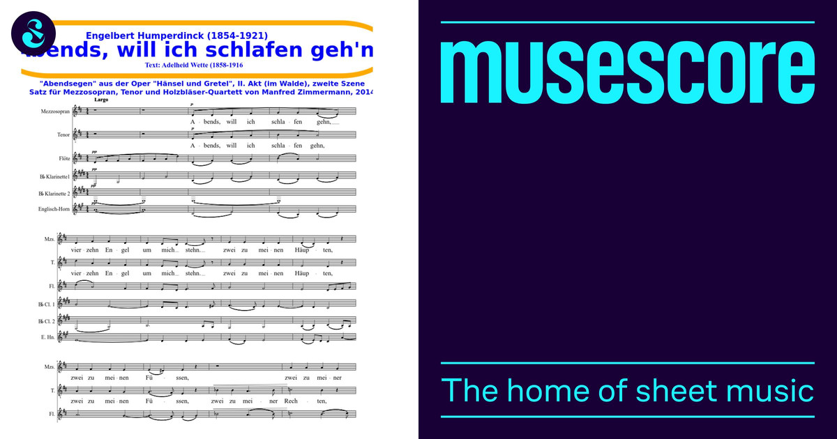 Abendsegen (Abends, Will Ich Schlafen Gehn) Sheet Music For Tenor ...