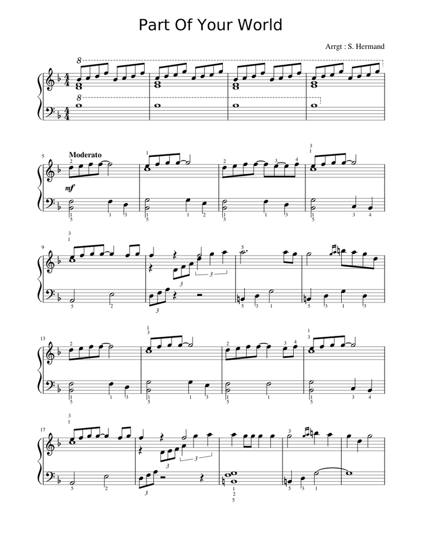 La petite sirène Sheet music for Piano (Solo) | Musescore.com
