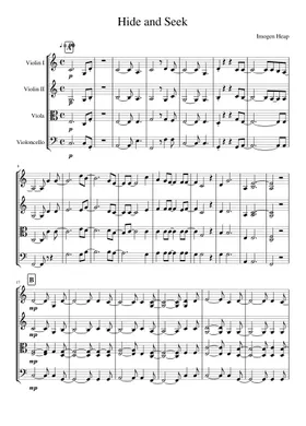 Hide and Seek - Imogen Heap SATBB A Capella Sheet music for Piano (SATB)  Easy
