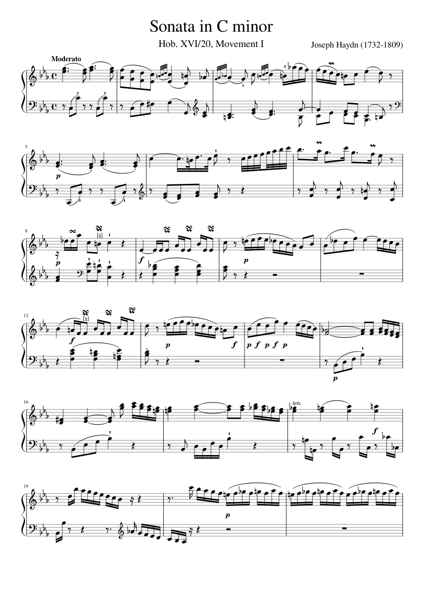 Sonata in C minor HOB XVI 20