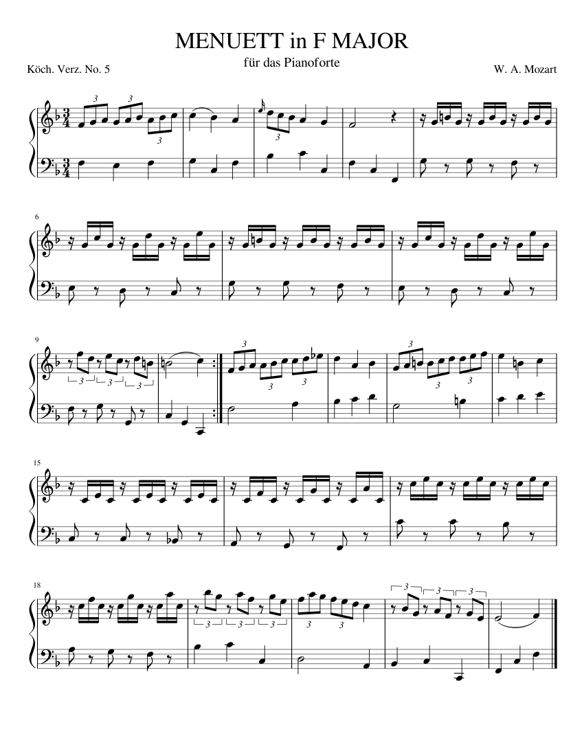 Minuet in F major K.5