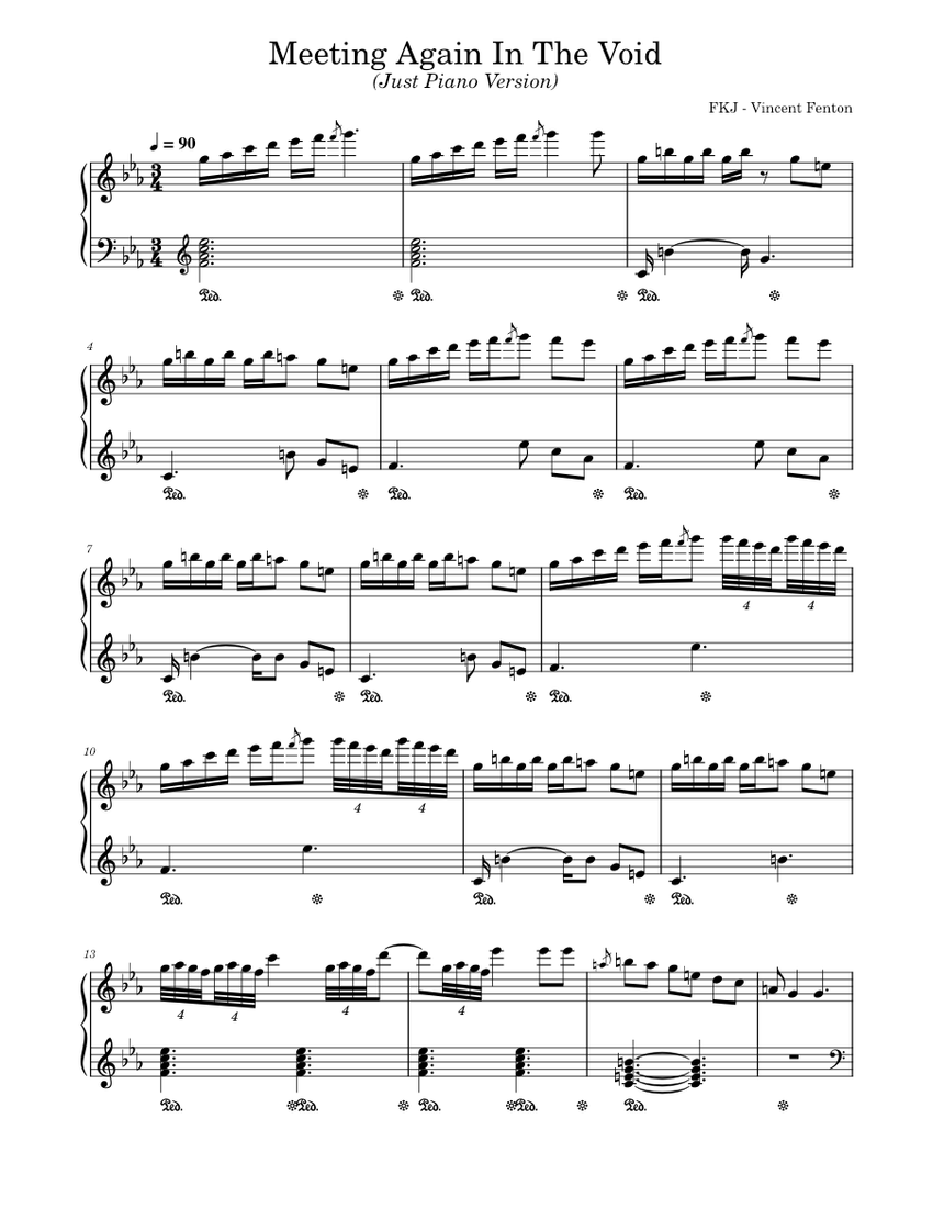 Meeting Again In The Void (Just Piano version) – FKJ Sheet music for