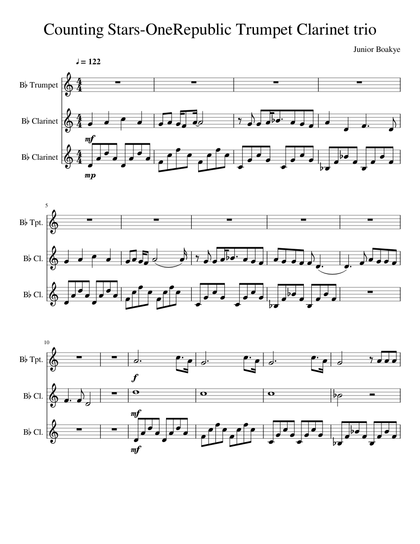 Counting Stars- One Republic Arranged by Junior Boakye||Trumpet ...