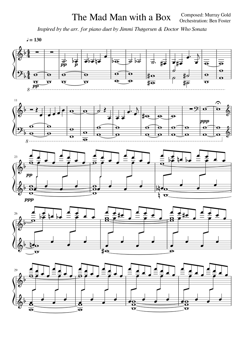 The Mad Man with a Box (updated yet still incomplete) Sheet music for Piano  (Solo) | Musescore.com