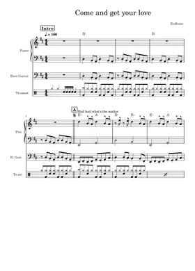 Worksheet: Copy The Lyrics of The Song COME AND GET YOUR LOVE by REDBONE, PDF, Recorded Music