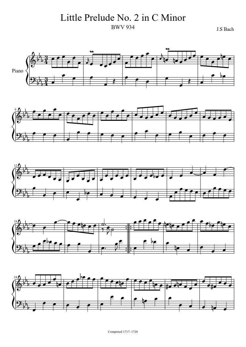 Prelude in C minor BWV 934