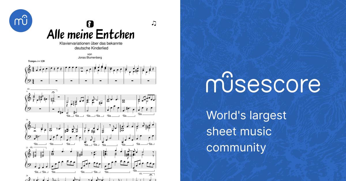 ♫ Alle meine Entchen (Klaviervariationen) Sheet music for Piano (Solo) |  Musescore.com