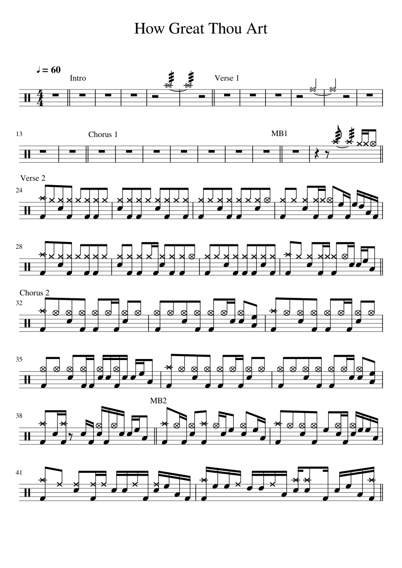 How Great Thou Art Sheet music for Drum group (Solo)