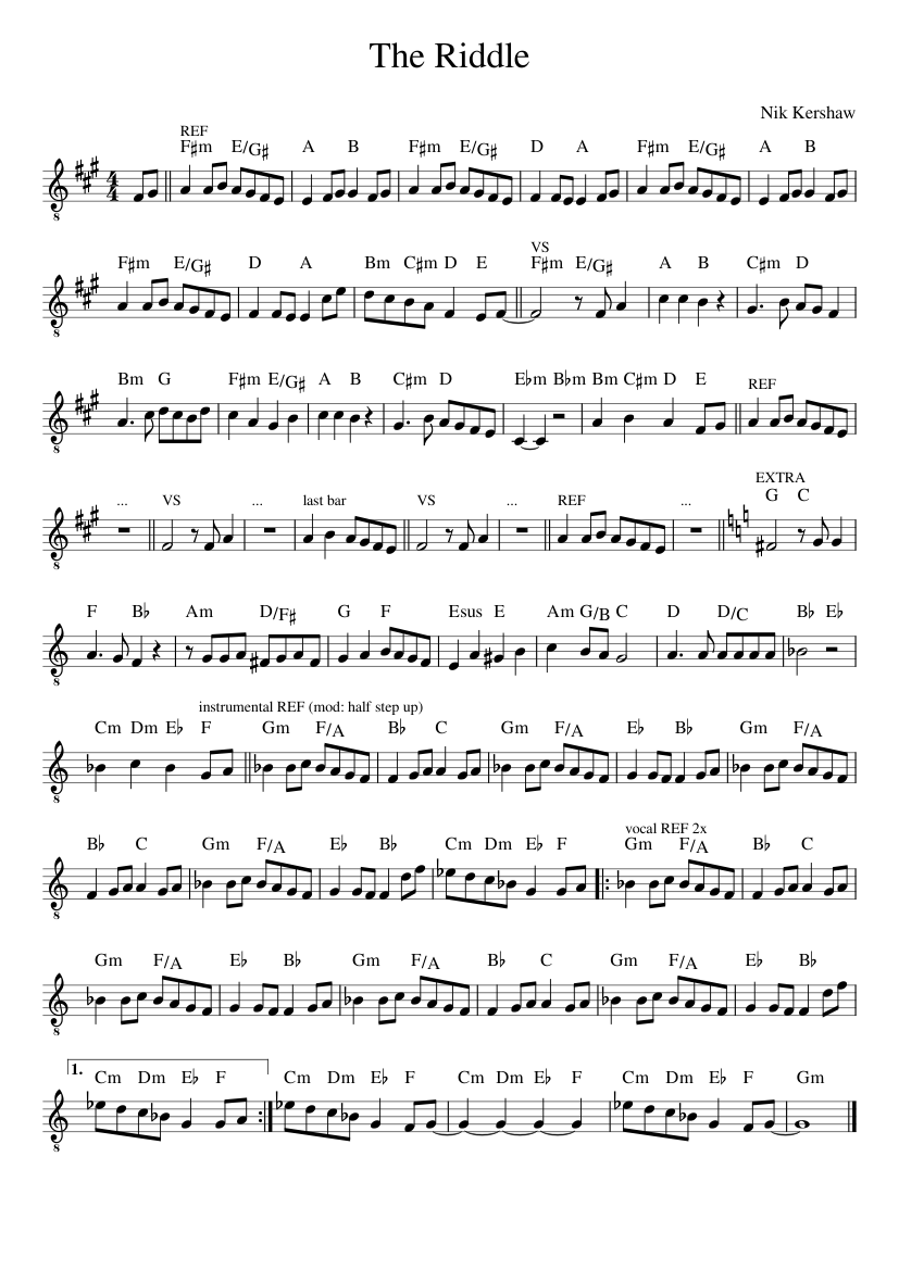 The Riddle Sheet music for Guitar (Solo) | Musescore.com