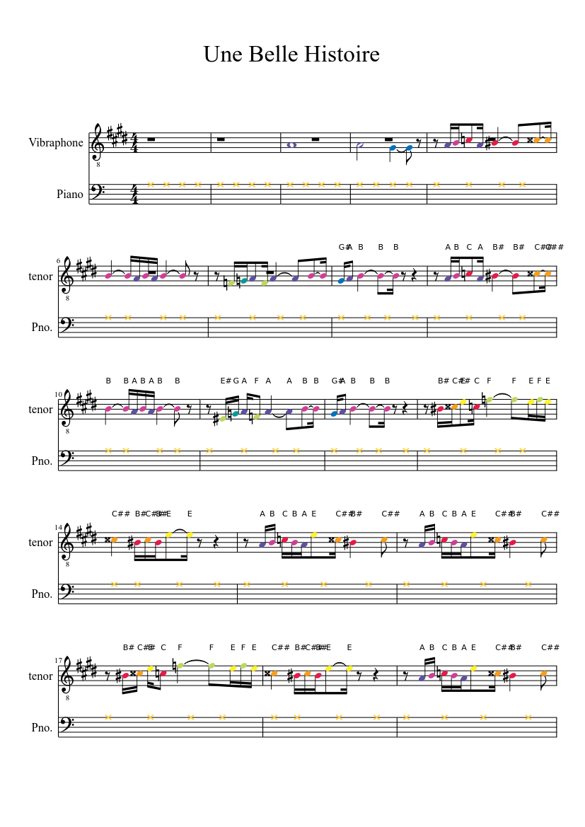 Une Belle Histoire Sheet music for Piano (Solo) | Musescore.com