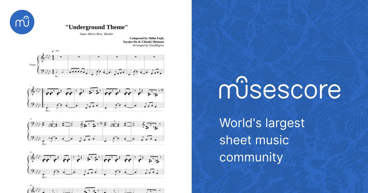 Super Mario Bros. Wonder - Underground Theme Sheet music for Piano ...