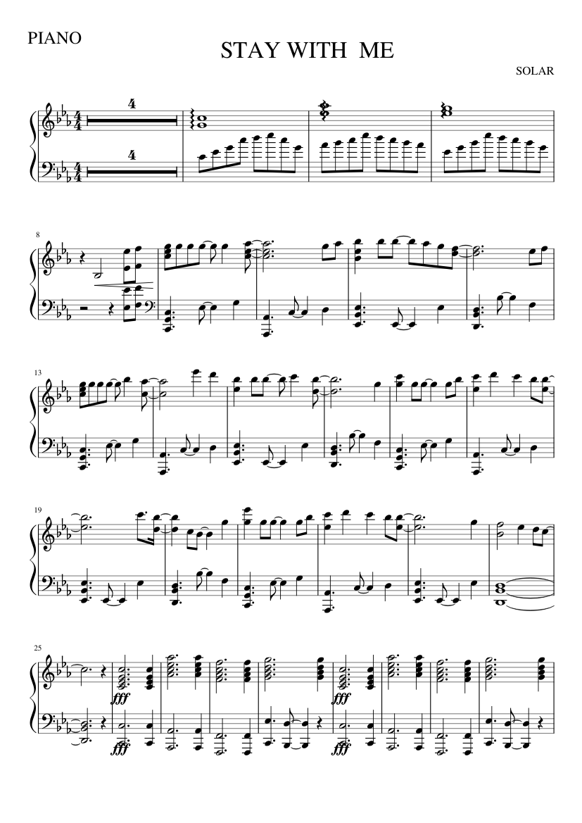 STAY WITH ME piano Sheet music for Piano (Solo) | Musescore.com