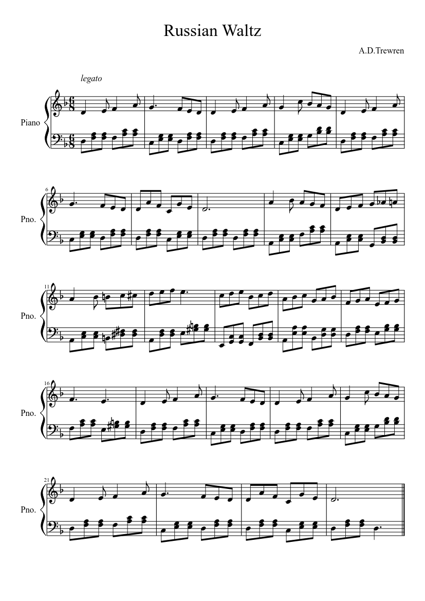 Russian Waltz Sheet music for Piano (Solo) | Musescore.com