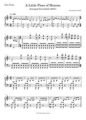 Free a little piece of heaven by Avenged Sevenfold sheet music | Download  PDF or print on Musescore.com