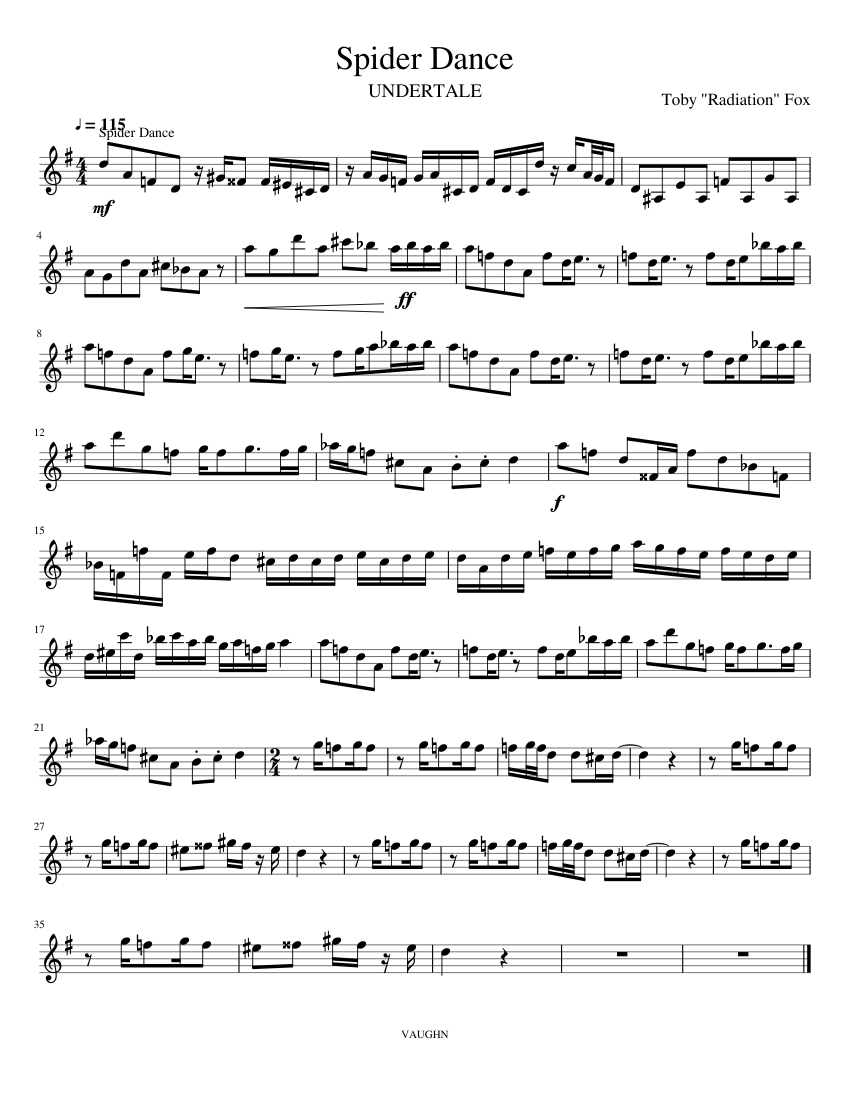Spider Dance Sheet Music For Saxophone Alto Solo Musescore Com