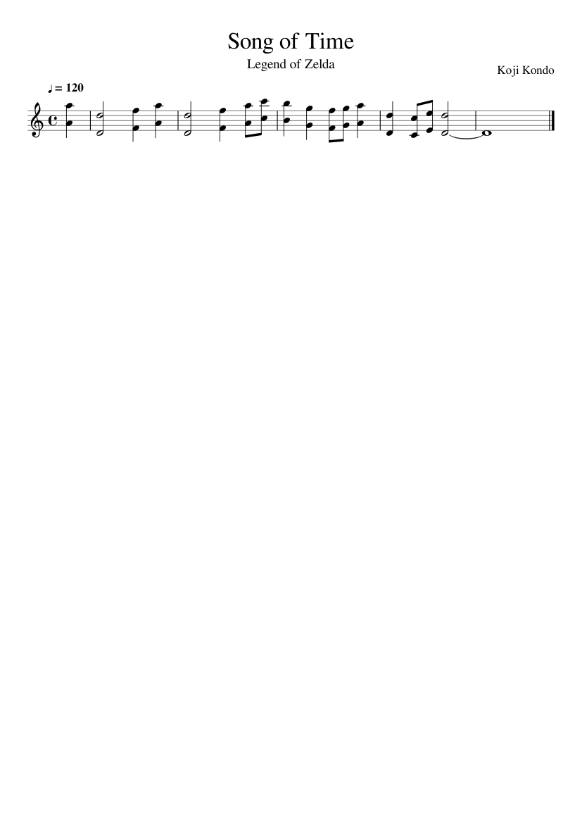 SONG OF TIME Sheet Music Download