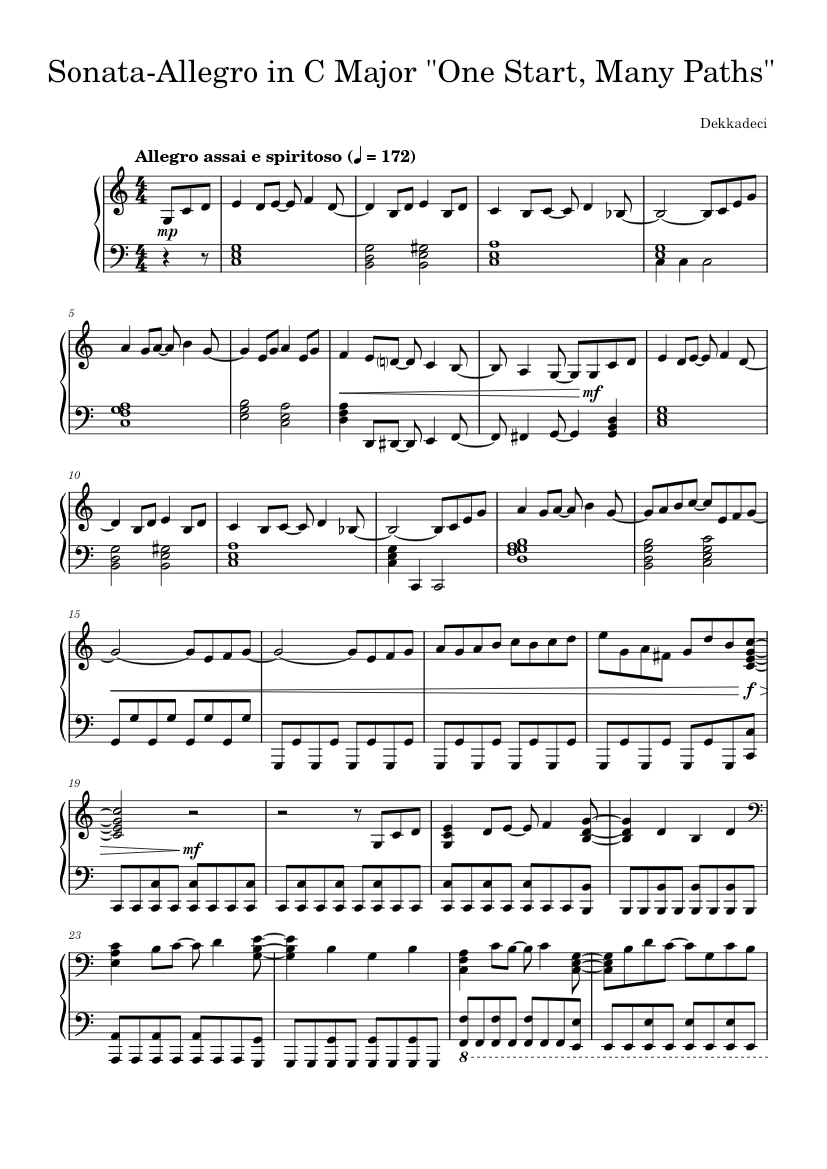 Sonata-Allegro in C Major ("One Start, Many Paths") Sheet music for ...