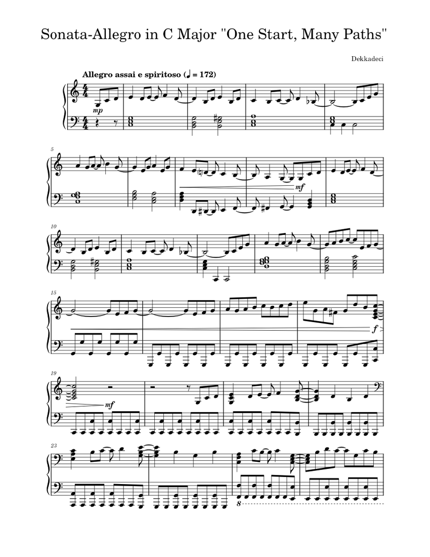 Sonata Allegro In C Major One Start Many Paths Sheet Music For Sonata allegro in c major one start many paths sheet music for