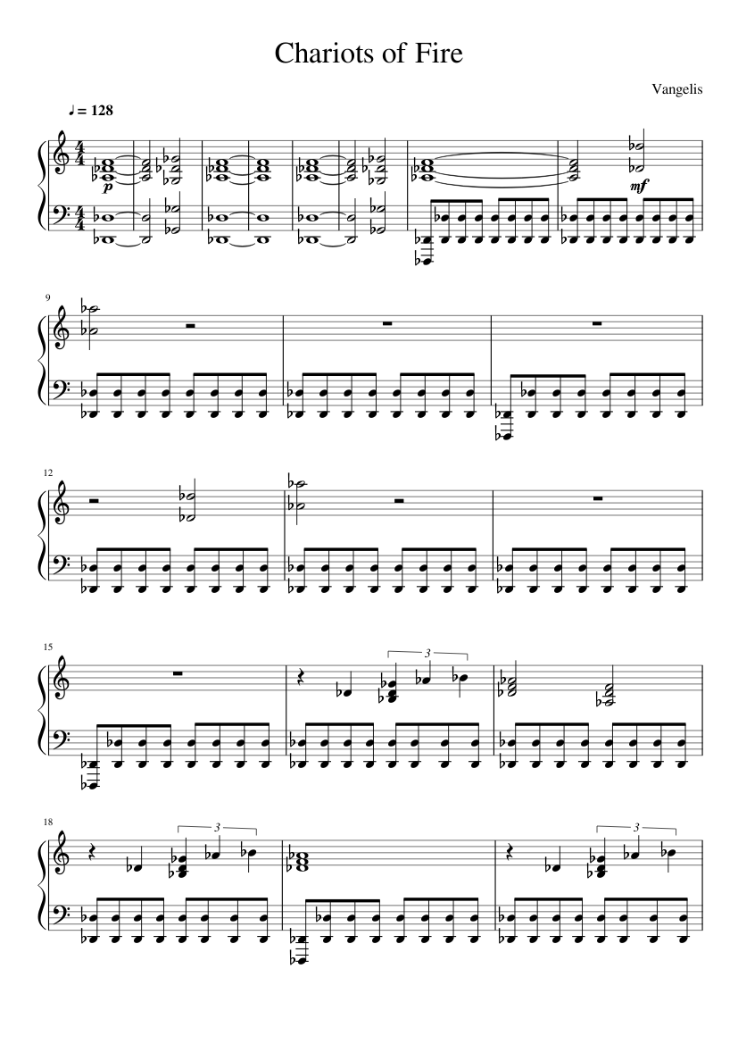 Chariots of Fire Piano