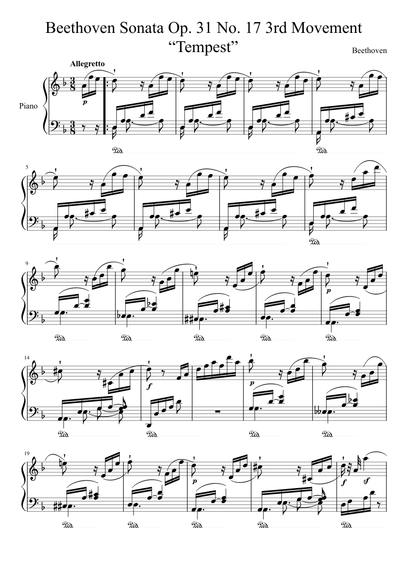 beethoven tempest sonata 3rd movement pdf viewer