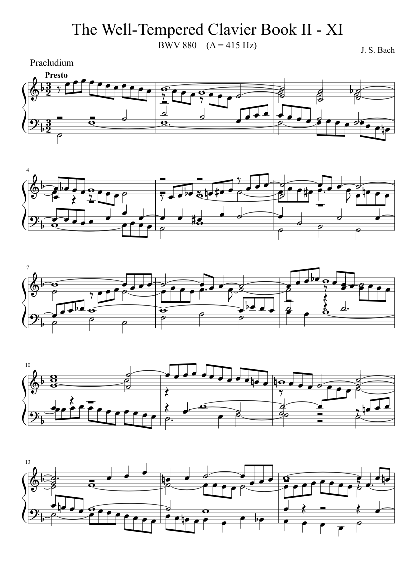 Prelude and Fugue in F major BWV 880