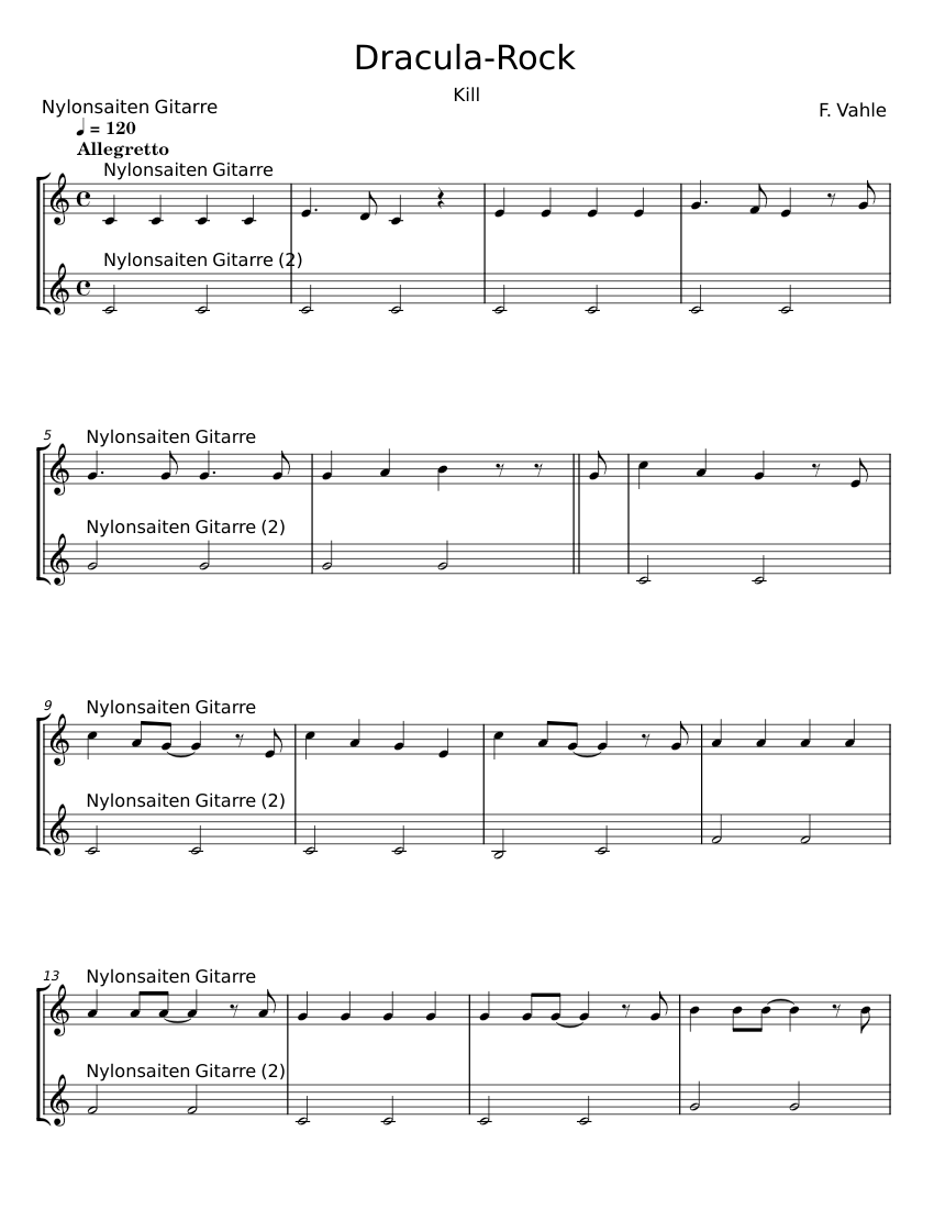 Rackula Rack Dracula-Rock Sheet music for Guitar (Mixed Duet) | Musescore.com