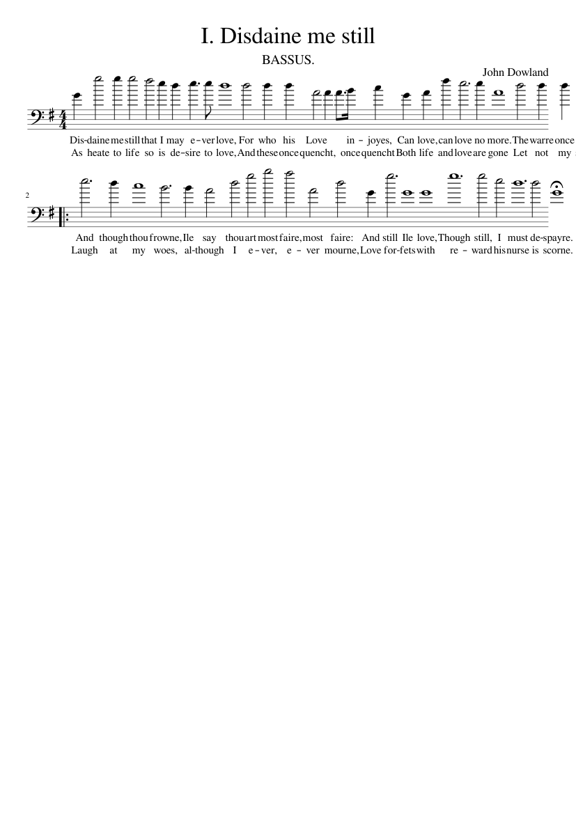 I. Disdaine me still